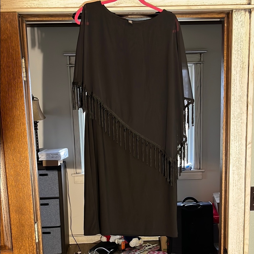 Elegant Black Fringe Dress